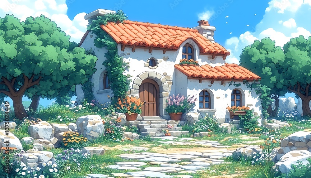 Obraz premium Sunny Mediterranean Cottage.