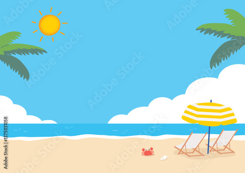 夏のビーチの背景