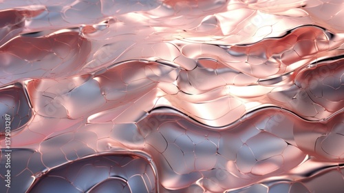 Abstract Rose Gold Liquid Metal Texture: A Seamless Wave of Shimmering Elegance