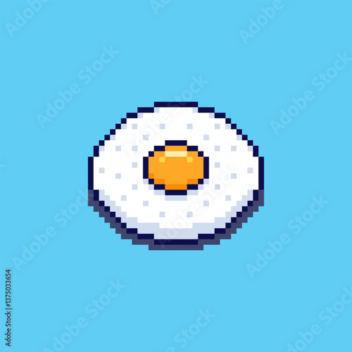 Pixel art Fried Egg game asset design