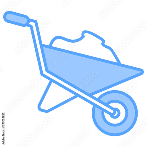Wheelbarrow Blue Icon