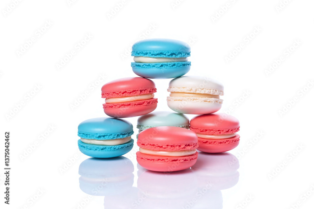 group of colorful macarons sitting on top of each other group of colorful macarons sitting on top of each other
