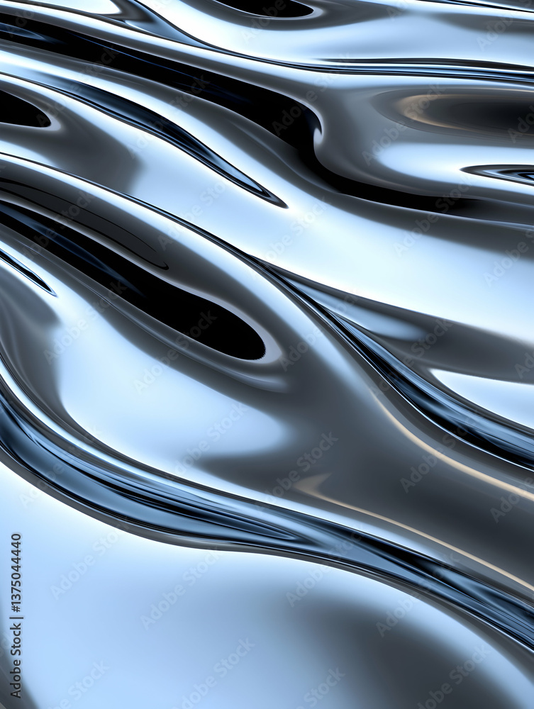 Abstract metallic liquid, flowing, reflective, glossy surface . AI generative Abstract metallic liquid, flowing, reflective, glossy surface . AI generative