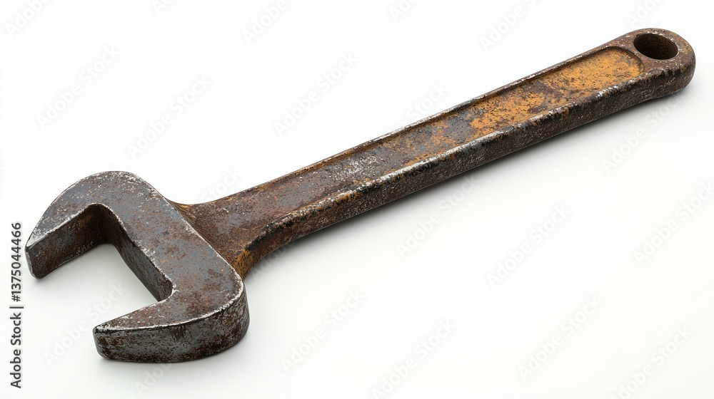 Rusty Old Wrench on White Background Rusty Old Wrench on White Background