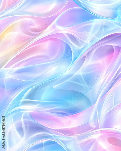 Wallpaper Mural Abstract pastel swirls, light blue, pink, and yellow hues, flowing, ethereal texture . AI generative Torontodigital.ca