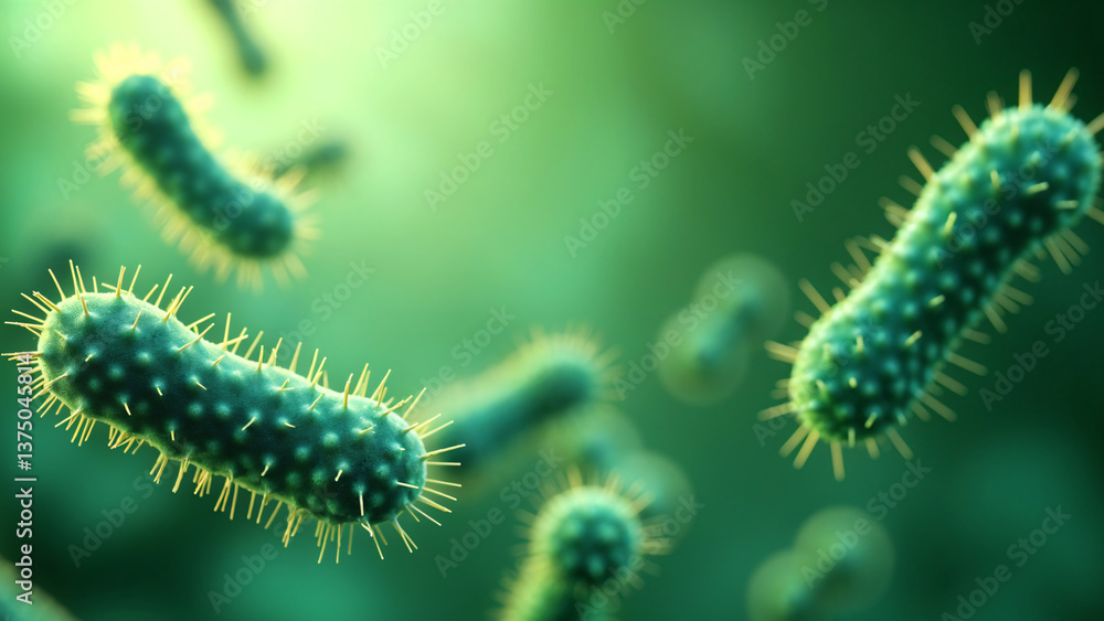 Microscope view of bacteria flowing Microscope view of bacteria flowing