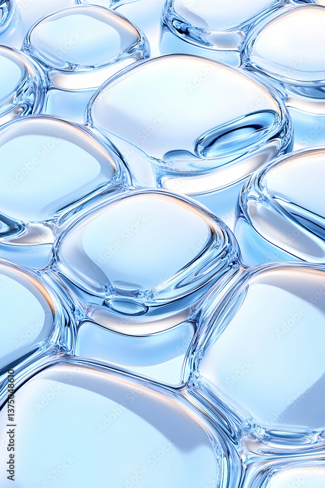 Close-up of translucent, overlapping spheres with subtle light reflections . AI generative Close-up of translucent, overlapping spheres with subtle light reflections . AI generative