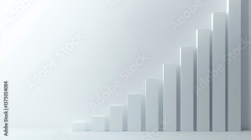 Minimalist 3D Financial Graph Pointing Upward for Business Growth