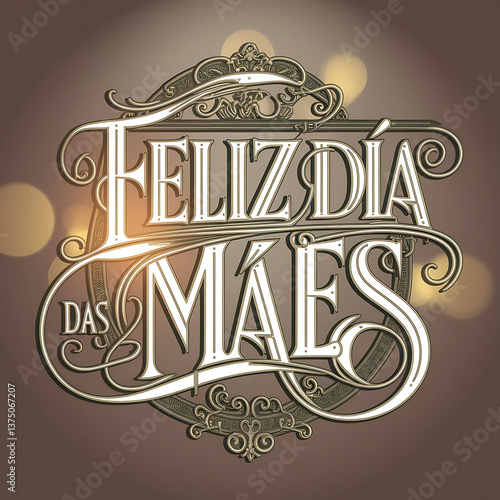 Feliz Dia das Mães portuguese.calligraphic text Happy mother's Day .illustration for poster phot banner greetings invitation card graphic print 