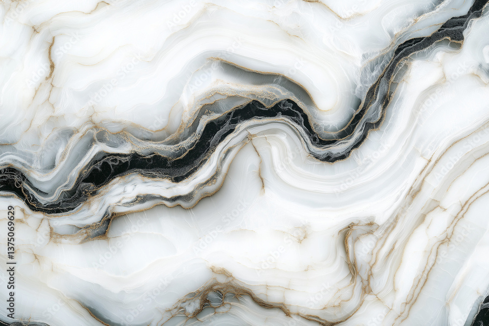 Obraz premium White curly marble