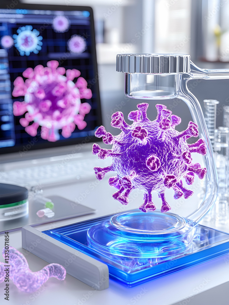 Fototapeta premium Virus research in a modern lab setting