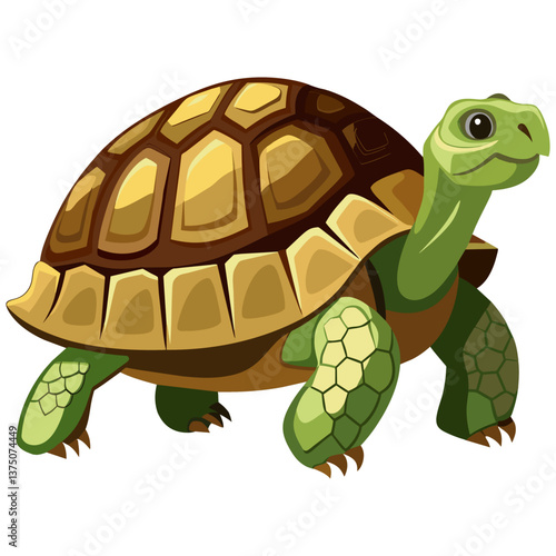 tortoise vector illustration, realistic reptile artwork, wildlife and nature animal design