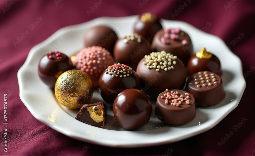 chocolate balls on a white plate national candy month chocolate balls on a white plate national candy month