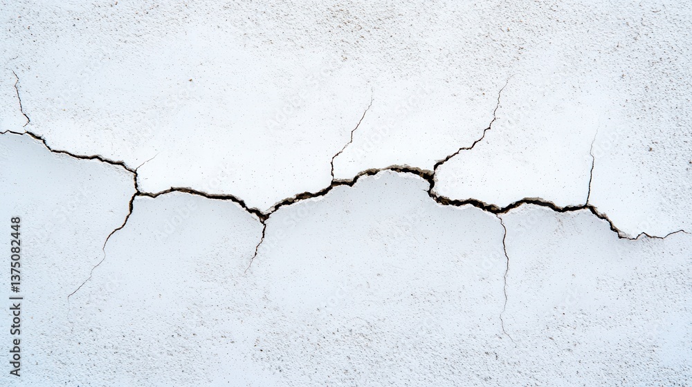 A crack on the wall caused by an earthquake or natural disaster. Represents weak structural integrity of a house or building. Indicates poor construction standards and fraud. A crack on the wall caused by an earthquake or natural disaster. Represents weak structural integrity of a house or building. Indicates poor construction standards and fraud.