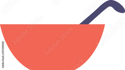 Porridge bowl with spoon vector illustration