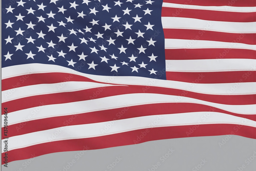Fototapeta premium american flag on a gray background