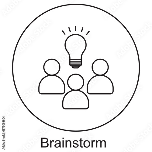Brainstorm Icon, Unleashing Creativity The Power of Brainstorming, Innovate & Ideate Brainstorming for Success, vector