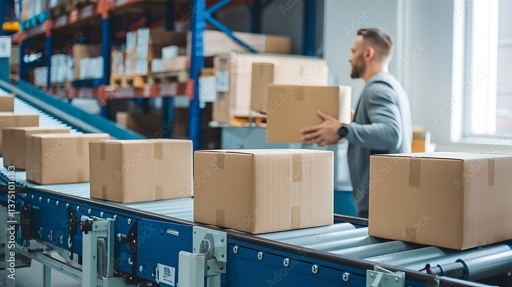 Efficient Warehouse Logistics with Automated Conveyor Belt and Package Handling Efficient Warehouse Logistics with Automated Conveyor Belt and Package Handling