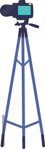 Digital photocamera on tripod vector illustration