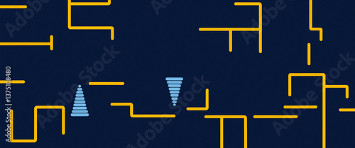 abstract digital maze with ...