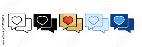 Healthy Communication Icon Set Multiple Style Collection