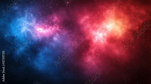 Cosmic Nebula: A Symphony of Red and Blue
