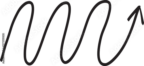 wave arrow symbol on a white background. Vector illustration. 
