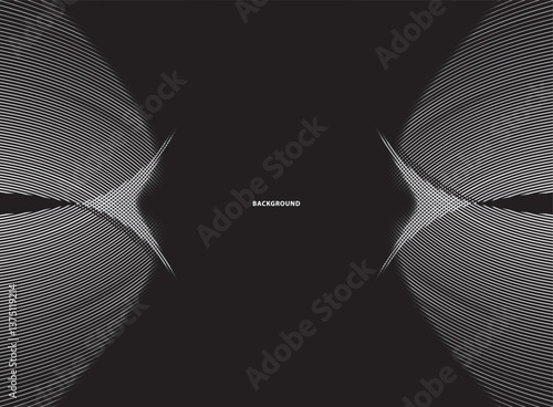 Abstract futuristic dark black background with wave design