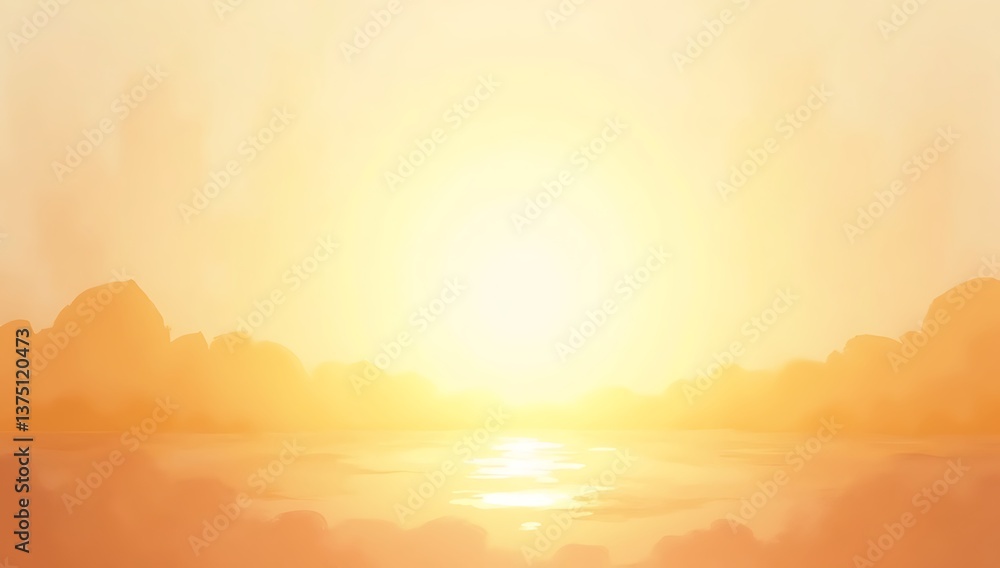 Fototapeta premium Golden Hour Studio Effect with Warm Toned Gradient Background, Creating a Soft Glow 