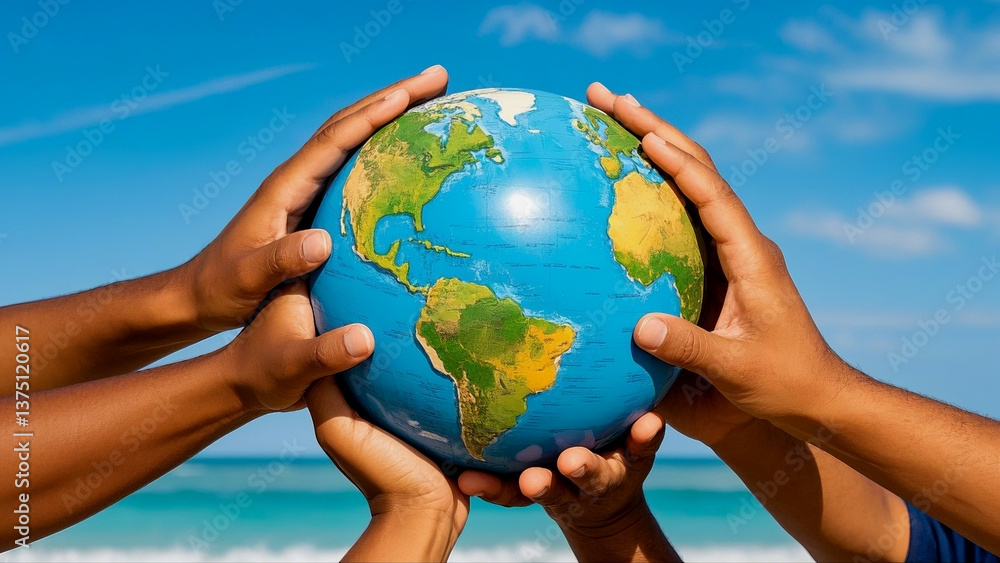 Hands Holding the Earth Symbolizing Global Care and Protection Hands Holding the Earth Symbolizing Global Care and Protection