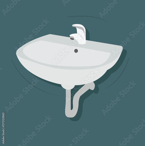 bathroom sink isolated.Modern bathroom pedestal sink