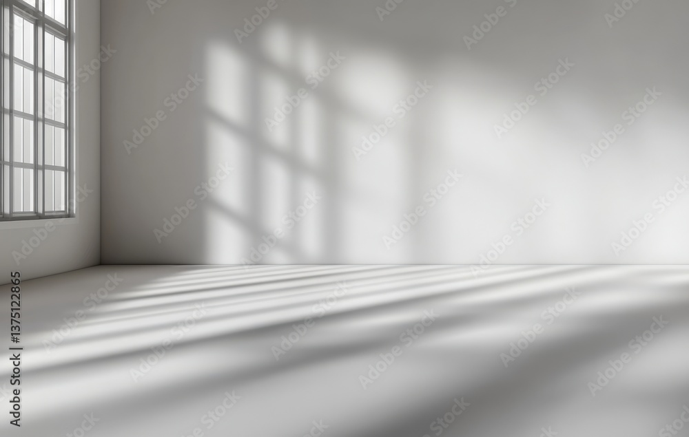 Obraz premium Empty Room Sunlight Shadows Interior Design