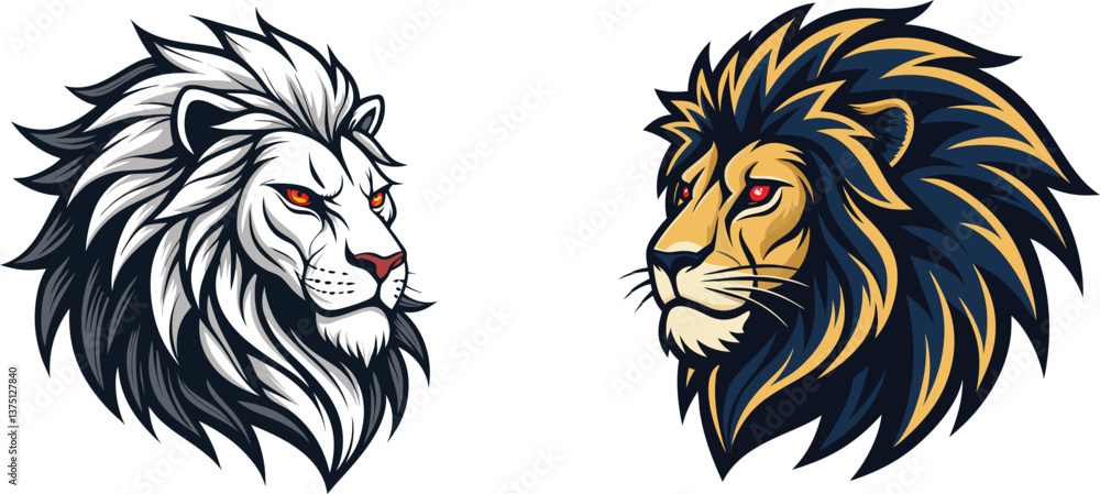 Fierce Lion Head Mascot Logo – Vector EPS Illustration Fierce Lion Head Mascot Logo – Vector EPS Illustration