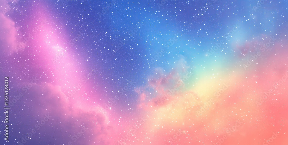 Naklejka premium Pastel Nebula in the Cosmos