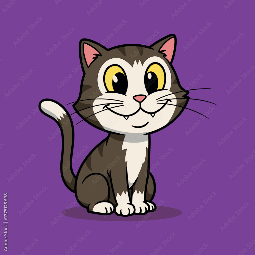 Obraz premium black cat with a big smile