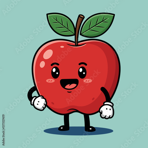 red apple cartoon character