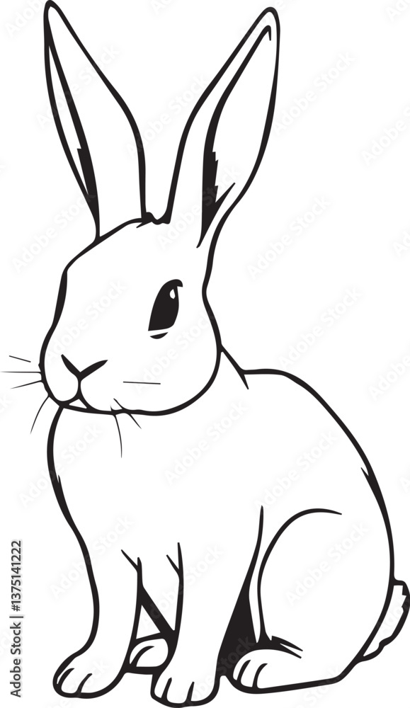 Obraz premium Rabbit. Hand drawn vector illustration