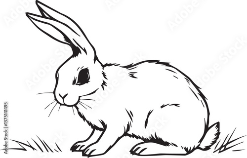 Rabbit. Hand drawn vector illustration
