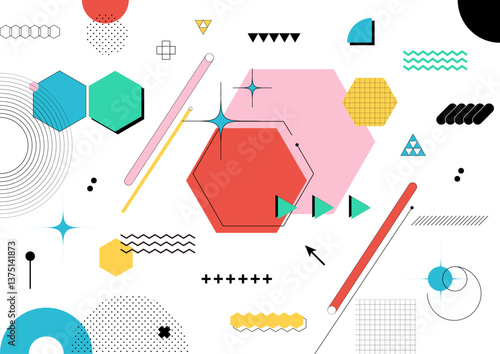 幾何学 グラフィック カラフル 背景素材