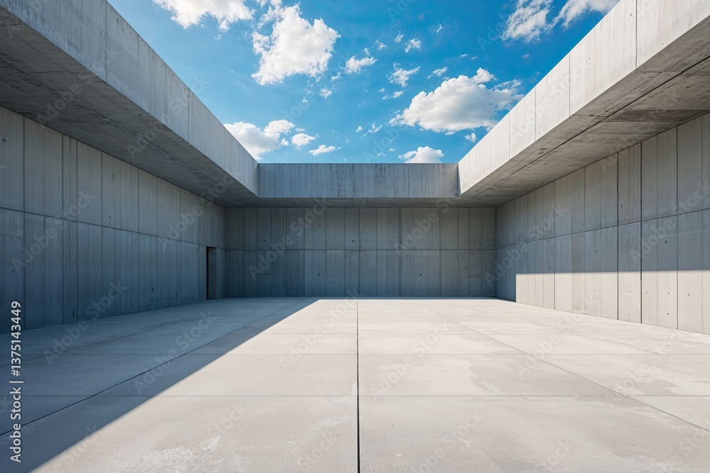 custom made wallpaper toronto digitalExpansive Minimalist Concrete Landscape Beneath Bright Blue Sky