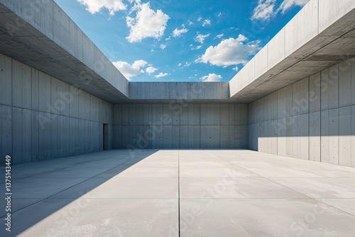 Wallpaper Mural Expansive Minimalist Concrete Landscape Beneath Bright Blue Sky Torontodigital.ca