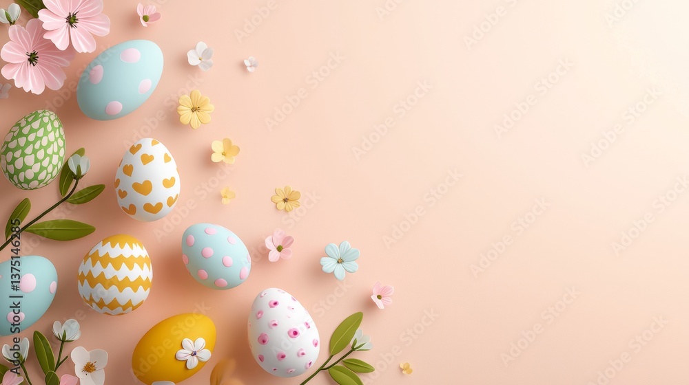 Vibrant Springtime Display of Decorated Easter Eggs Vibrant Springtime Display of Decorated Easter Eggs