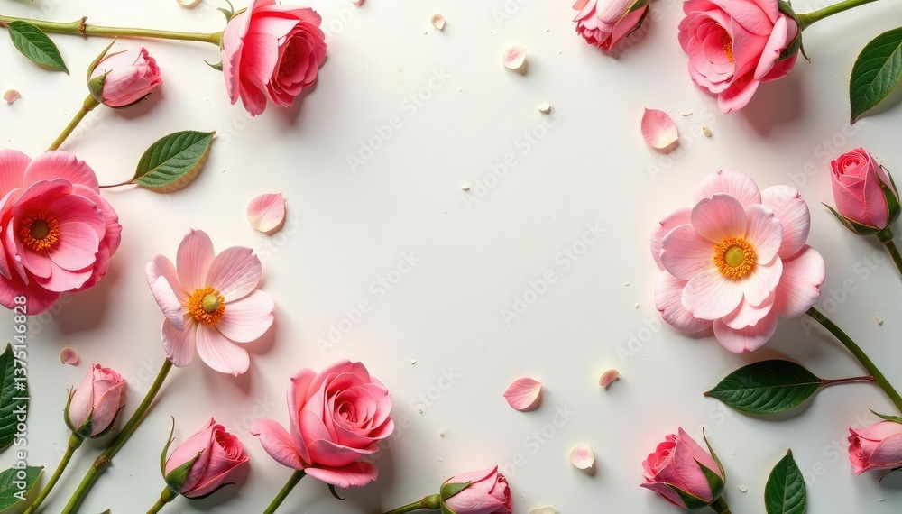 Subtle floral motif endlessly repeated on soft surface, print, wallpaper, nature Subtle floral motif endlessly repeated on soft surface, print, wallpaper, nature