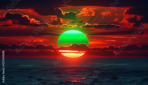 Wallpaper Mural Green Flash at Sunset Sunrise A brief flash of green light visib Torontodigital.ca