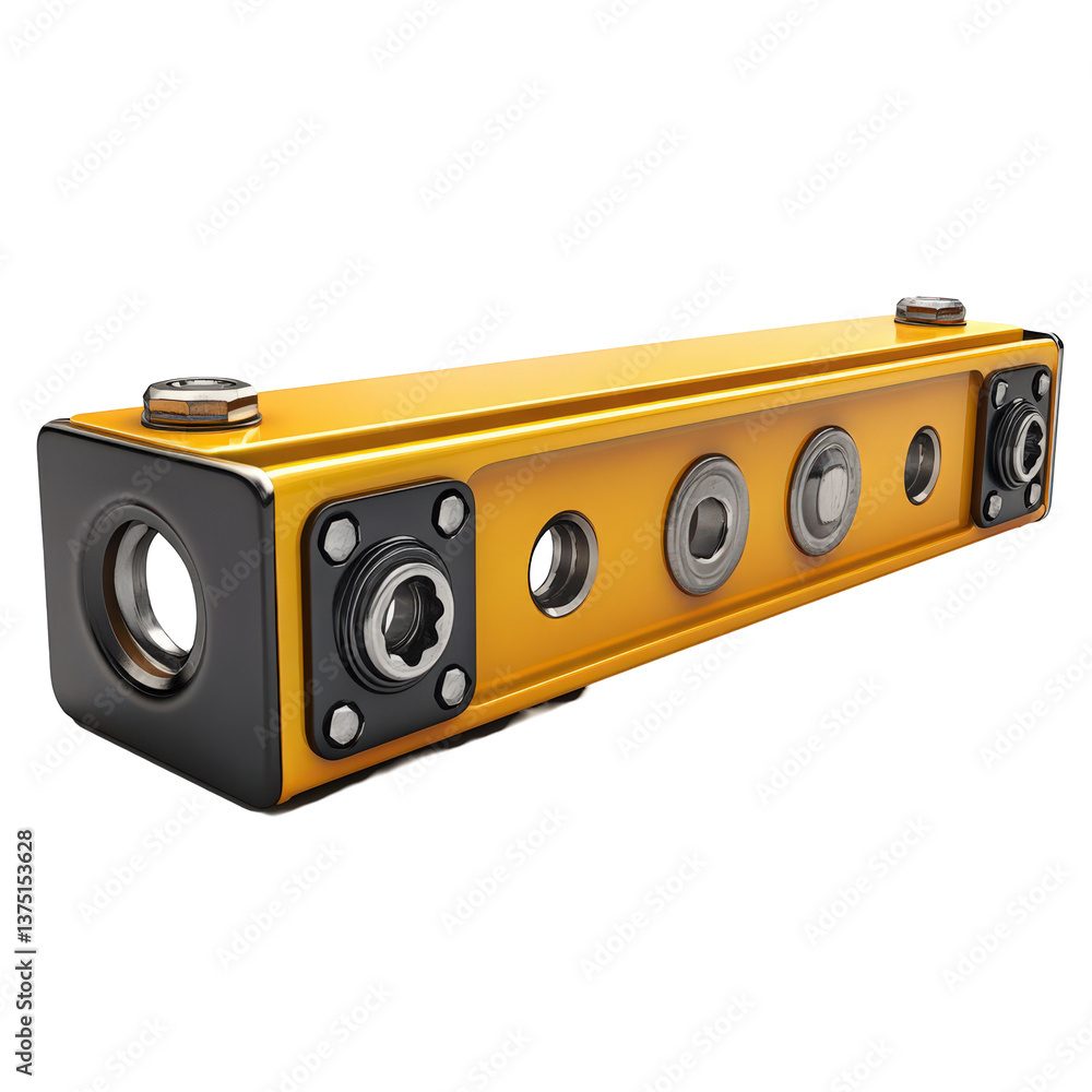 Obraz premium Abstract engineered golden block: A close-up view on technological progression