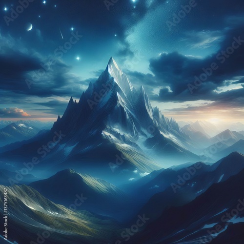 Wallpaper Mural A majestic mountain peak standing tall against the sky Symbolizi Torontodigital.ca