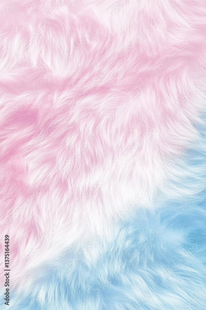 Fototapeta premium Soft pink and blue faux fur texture creates cozy and playful atmosphere
