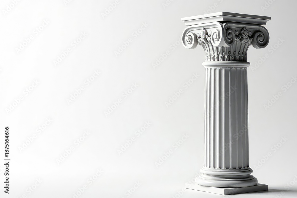 Elegant Roman column detail against stark white , detail, luxury, roman column Elegant Roman column detail against stark white , detail, luxury, roman column