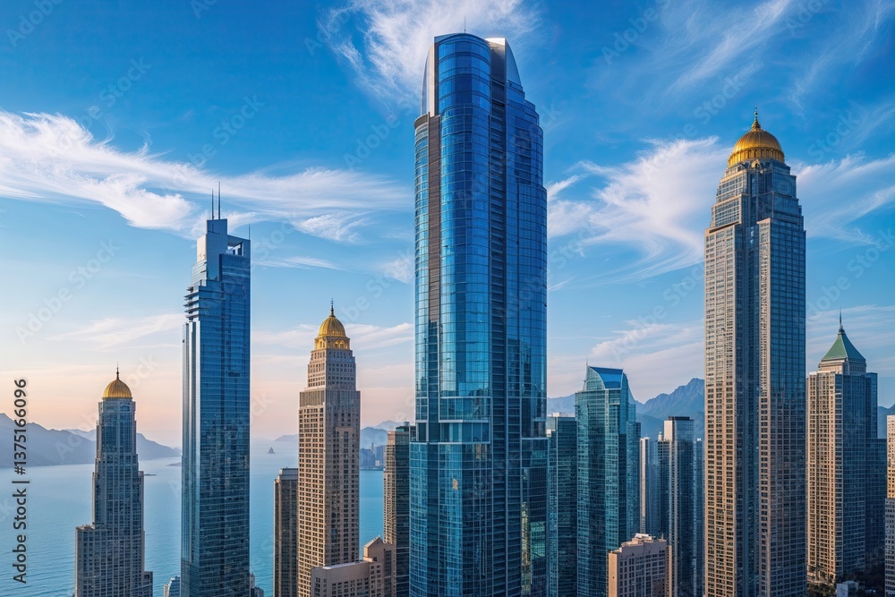Stunning High-Rise Architecture Under Bright Blue Skies with Breathtaking Daylight Views Stunning High-Rise Architecture Under Bright Blue Skies with Breathtaking Daylight Views