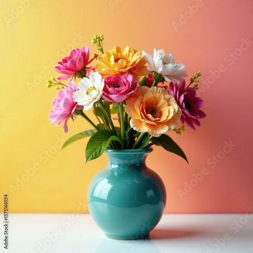 Wallpaper Mural Beautifully arranged flowers in a colorful vase, colorful, arrangement Torontodigital.ca